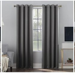Grey grommet blackout Curtain panels 84 inches