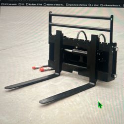 GIYI Mini Skid Steer Hydraulic Side-Shift Fork Attachment 30" Pallet