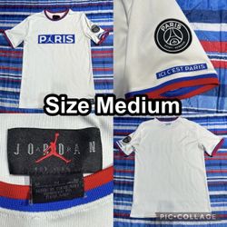 Paris Saint Germain PSG Soccer White Jersey Air Jordan Jumpman Men’s Size Medium