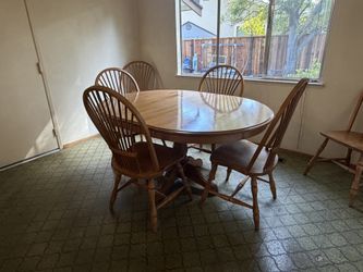 Mid-Century Kitchen Table, 6 chairs