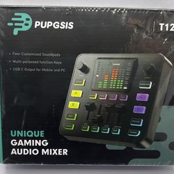 PUPGSIS T12S Gaming Audio Mixer USB-C Sound Board – New Sealed