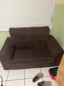 Brown cloth couch