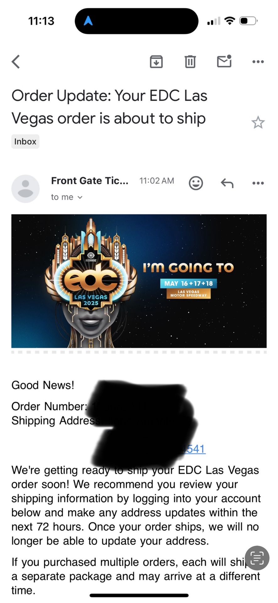 2 EDC VIP TICKETS 1300/each