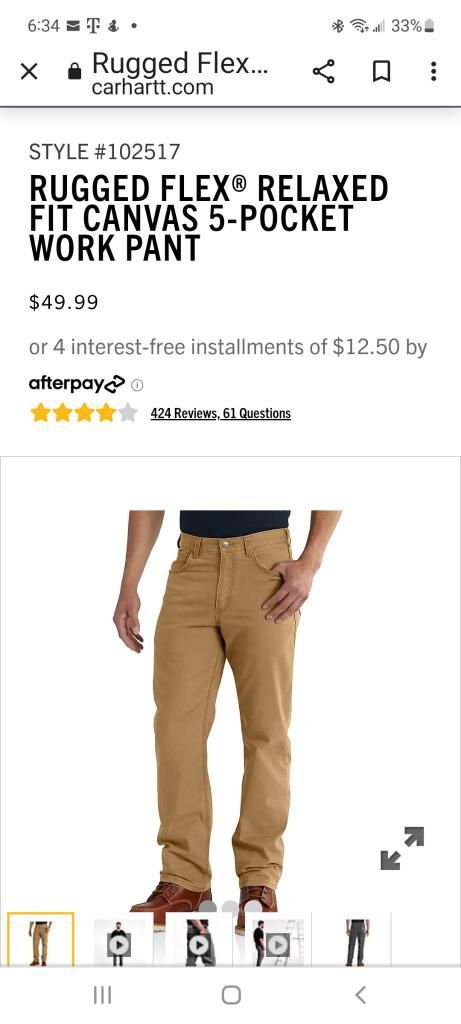 Mens Carhartt Work Pants