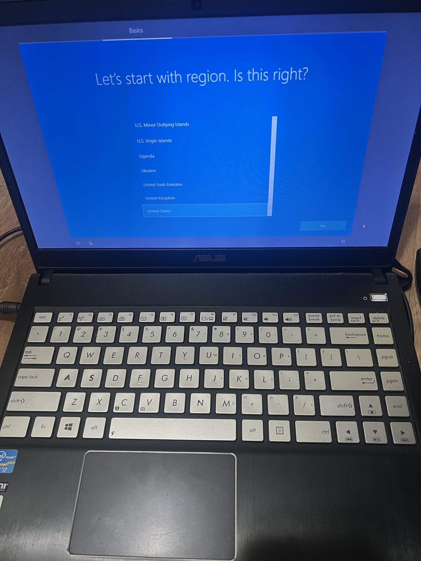 Old Asus Laptop (Not touch screen)