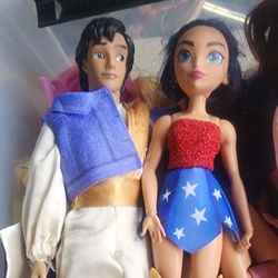 ALADIN AND WONDER WOMAN DOLLS+1