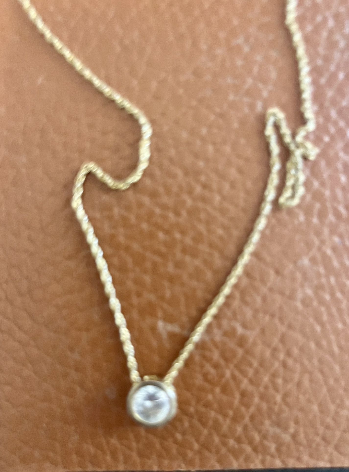 18k Gold Plated Necklace With CZ Pendant 