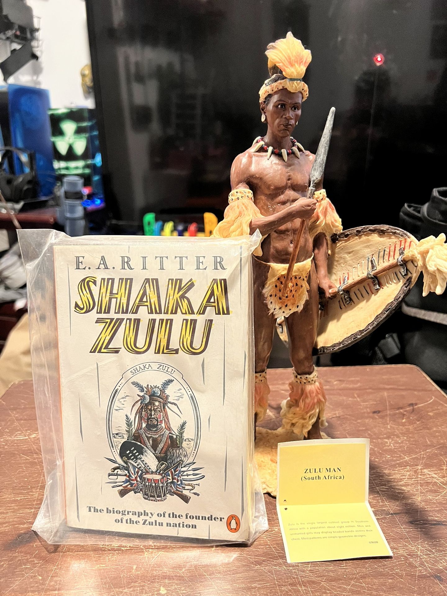 14" Shaka the Zulu African Warrior King Statue