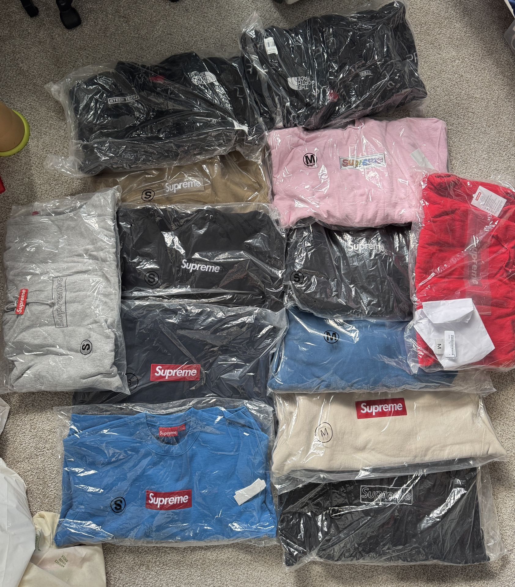 Supreme Box Logo Hoodies Crewneck North Face Steep Tech Fleece Jacket Men New Jordan Kith Stussy Dunk Travis