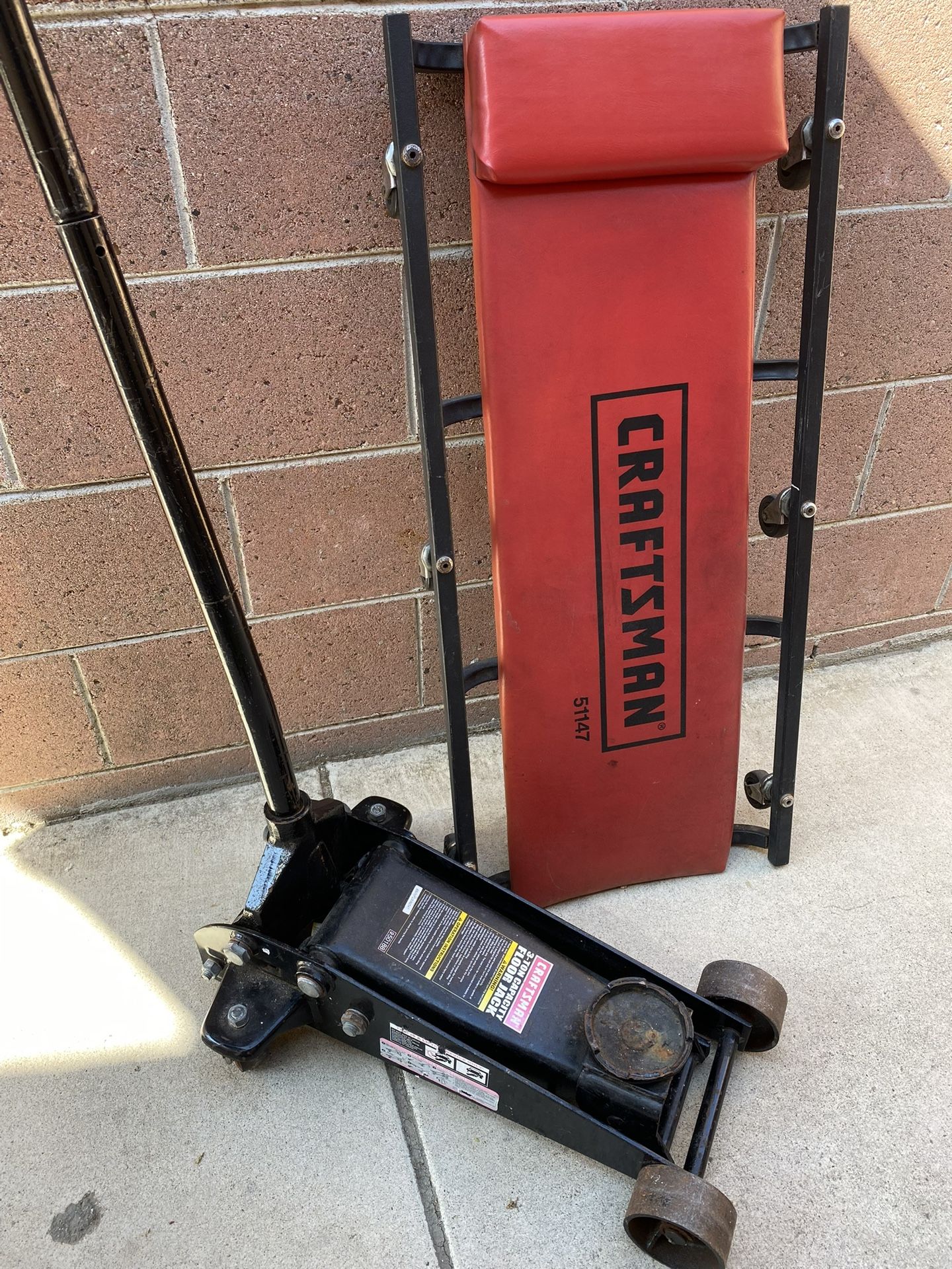 Craftsman Big Car Jack 3 Tons And Creeper