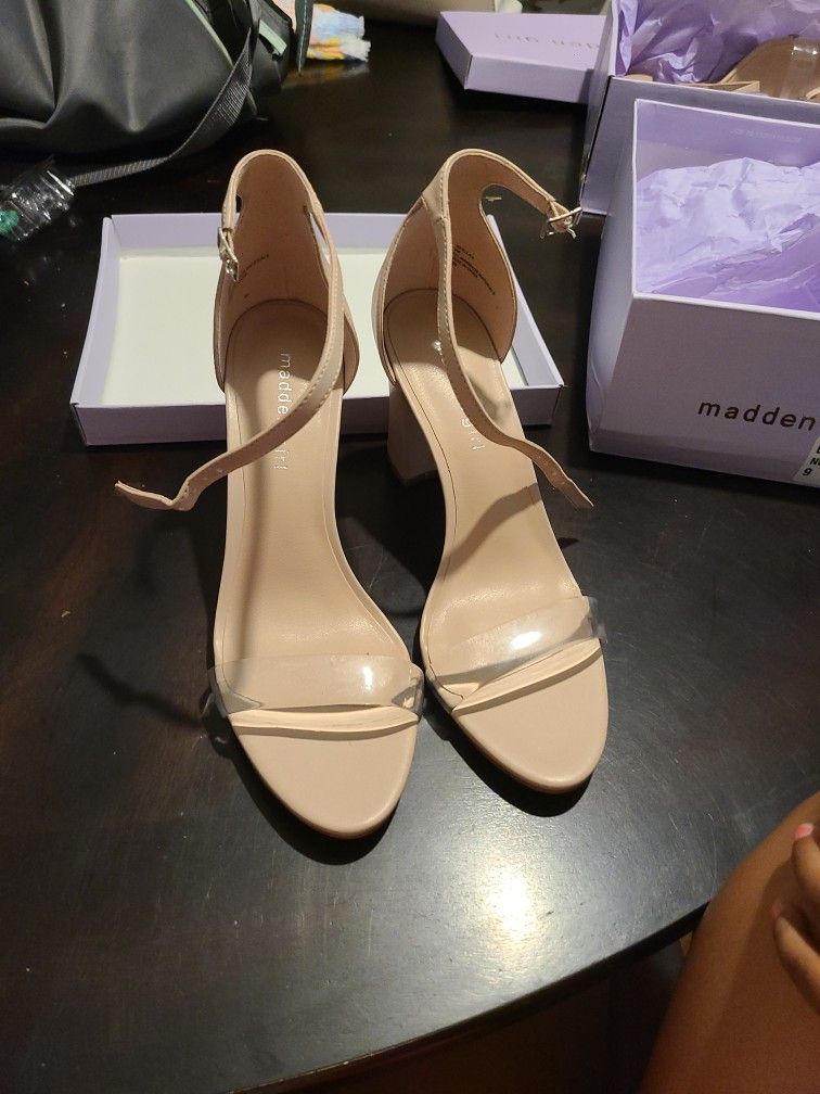 Madden Girl Clear/Nude Strappy Heel