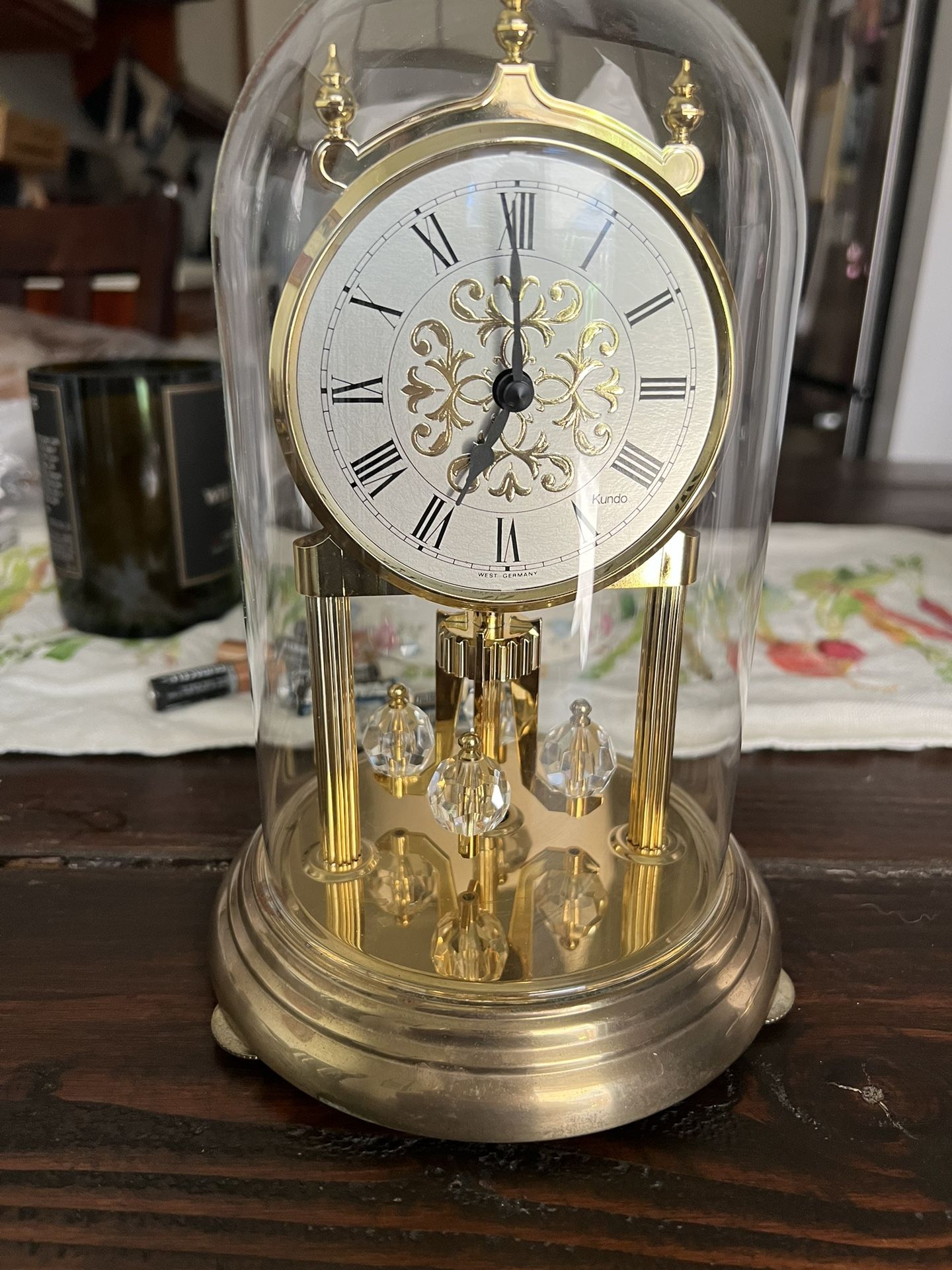 Vintage Silver & Gold Kundo Domed Clock