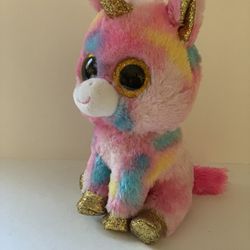 TY Beanie Boos Fantasia Unicorn Plush Stuffed Animal Toy 7” tall