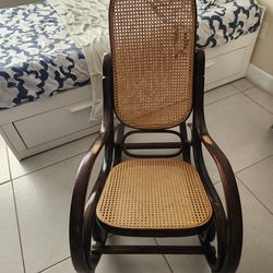 Vintage Bentwood Wicker Rocking Chair
