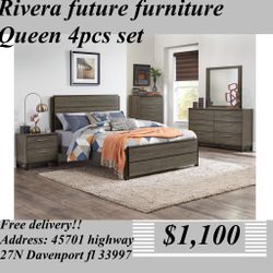 Queen Bedroom Set 4pcs 