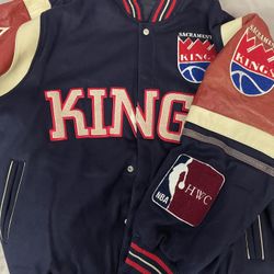 Varsity leather jacket KING SACRAMENTO size 4XL