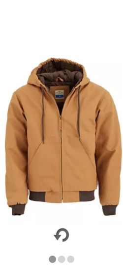 Blue Mountain Men's Duck Quilt-Lined Hooded Insulated Jacket size large