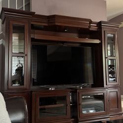 Solid Wood Entertainment Center-$300