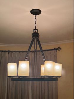 six light metal chandelier