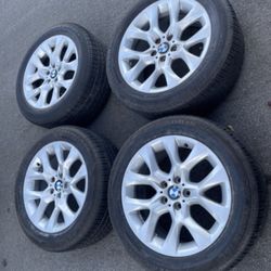 4 — 255/50r19 5x120 5x4.72 Stock Bmw X5 X3 Wheels Rims Good Treads 80% Continental Tires!!!