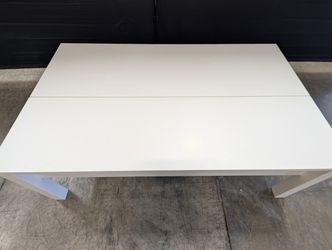 White IKEA Rectangular Coffee Table with Inside Storage