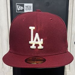 Los Angeles Dodgers Burgundy New Era Fitted Cap/Hat