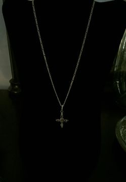 Silver precious stones cross
