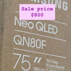 Samsung - 75” Class QN80F Series Neo QLED Mini LED 4K UHD SamsungVision AI Smart Tizen TV
