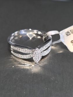 Diamond Women's Ring 0.05ct 925 Silver