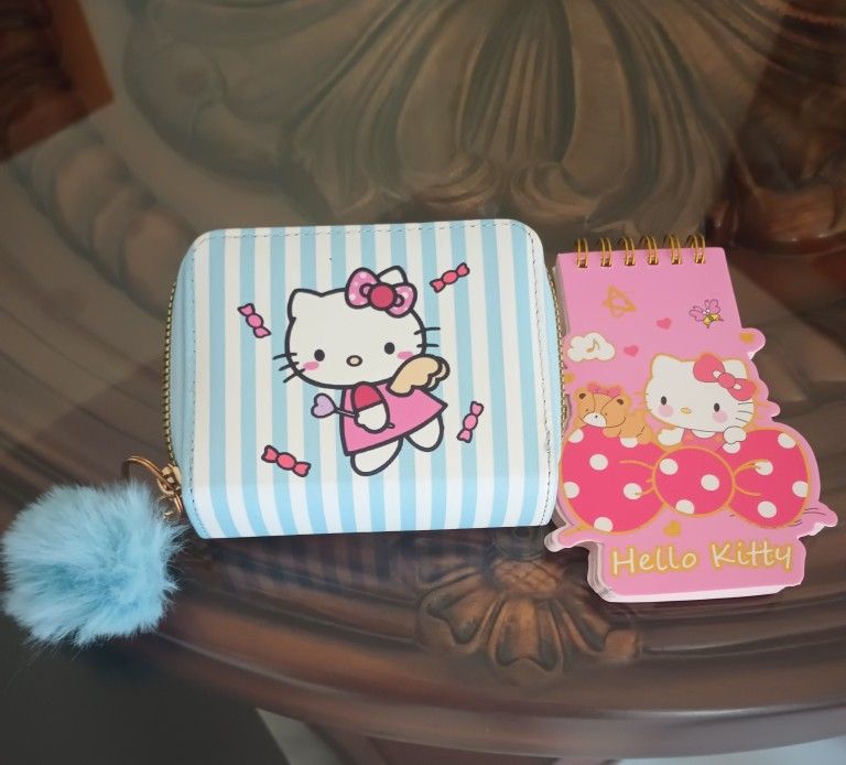 Hello Kitty Gift For Child Wallet & Notebook New