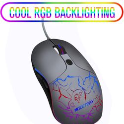RGB Wired Mouse, Computer Mouse with Blue Backlit,USB