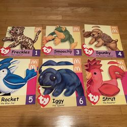 McDONALD'S Ty TEENIE BEANIE BABIES 1999 LOT OF 11 STORE POSTER DISPLAY SIGNS