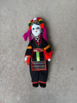 Northern Thai Akha hill-tribe folk-art doll