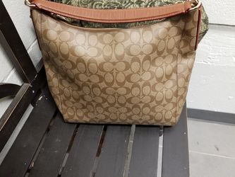 New Coach Signature Hobo Tote Shoulder Crossbody Bag Purse khaki Brown