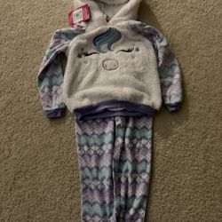 Girls 2 Piece Fleece Sleep Set - New 