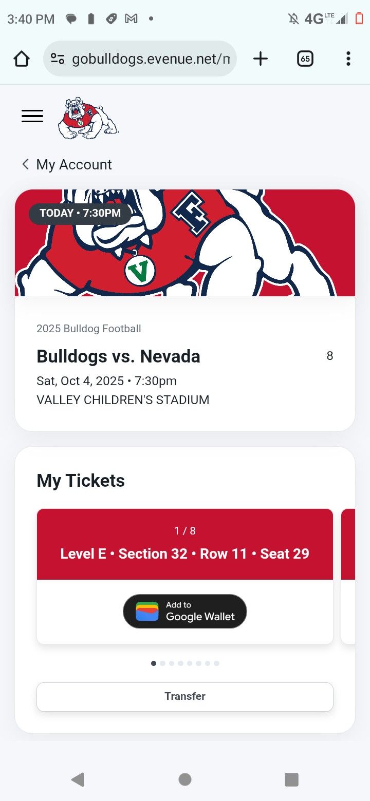 Tickets To Bulldog Game Vs Nevada 8 Tickets
