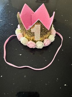 Baby Girl 1st Birthday Crown Headband