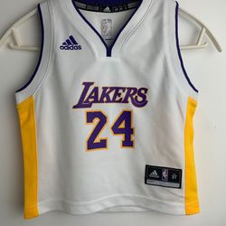 Adidas Kids Los Angeles Lakers Kobe Bryant Replica Jersey White 3T/4T/L