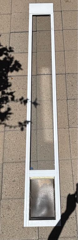 Glass Dog Door for sliding door for small dog (91” height; door size: 8-3/4” W x 12-1/2” H)