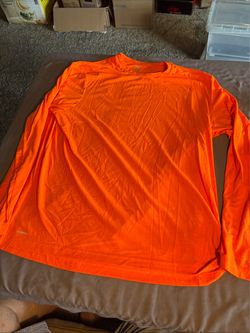 Neon Orange Athletic Works DriWorks T-Shirt Long Sleeve Men’s Big & Tall 2XL