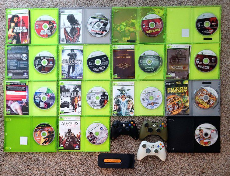 Xbox Games, Controllers, And Hard Drive