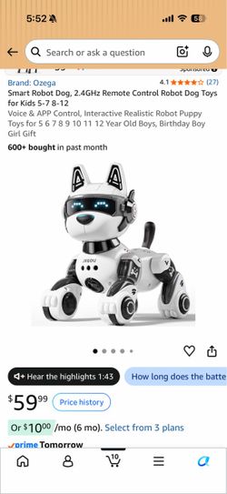 Ozega Smart Remote Control Robot Dog Toy