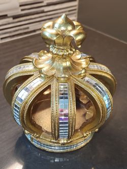 Custom Bling Mirrored Gold Royalty KING Crown Tabletop ONE OF A KIND