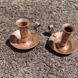 Copper Candlestick Holders Set