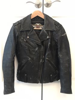 Womens Harley-Davidson Distressed Leather Jacket XS