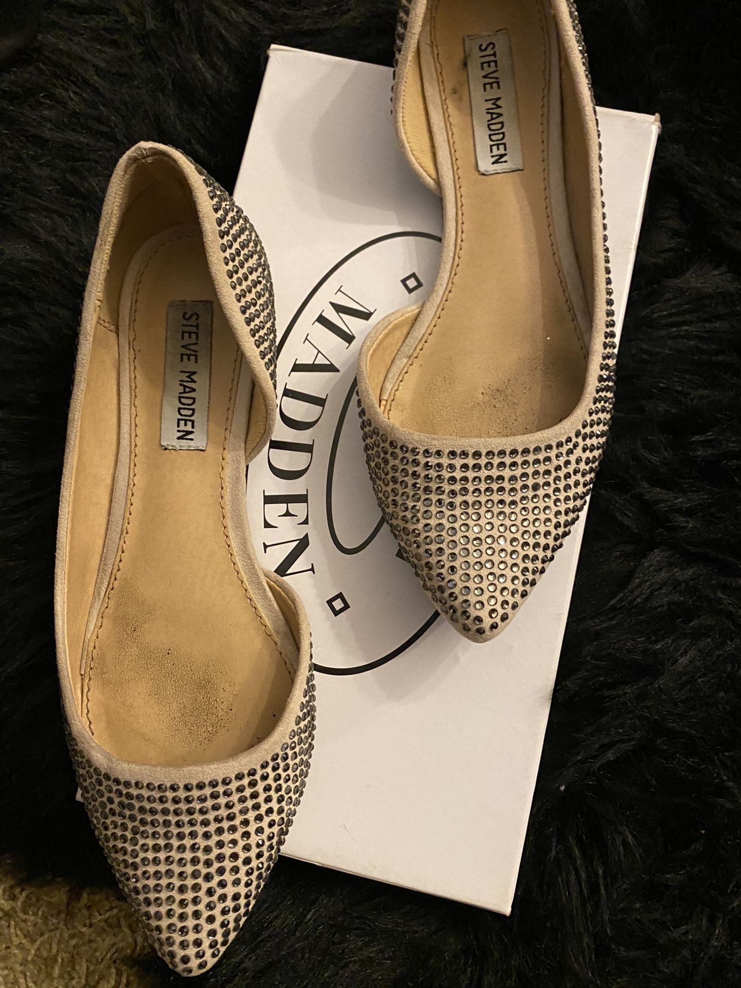 Steve Madden size 5 rhinestone flats pointy toe