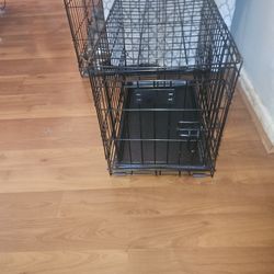 Like New Used Once Small Dog Crate With Brand New Dog Bed