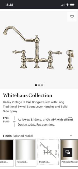 Whitehaus Hailey Vintage III Plus Bridge Faucet