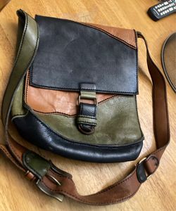 Hand made leather bag crossbody 14”X12”