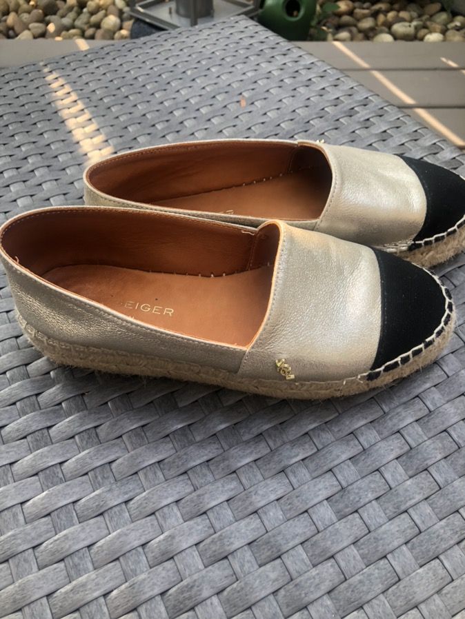 Espadrille flatform leather shoes